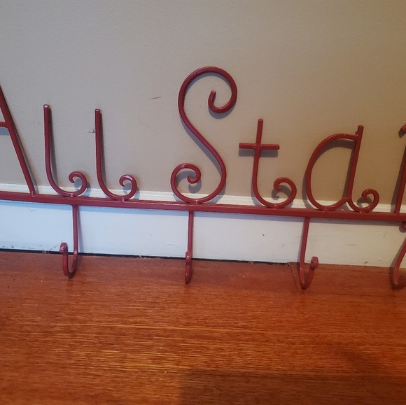 COPY - Allstar Red Iron Coat Rack | Red Allstar Iron Coat Rack with 5 hooks - Picture 3 of 5